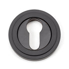 Aged Bronze Round Euro Escutcheon (Art Deco) | From The Anvil-Euro Escutcheons-Yester Home
