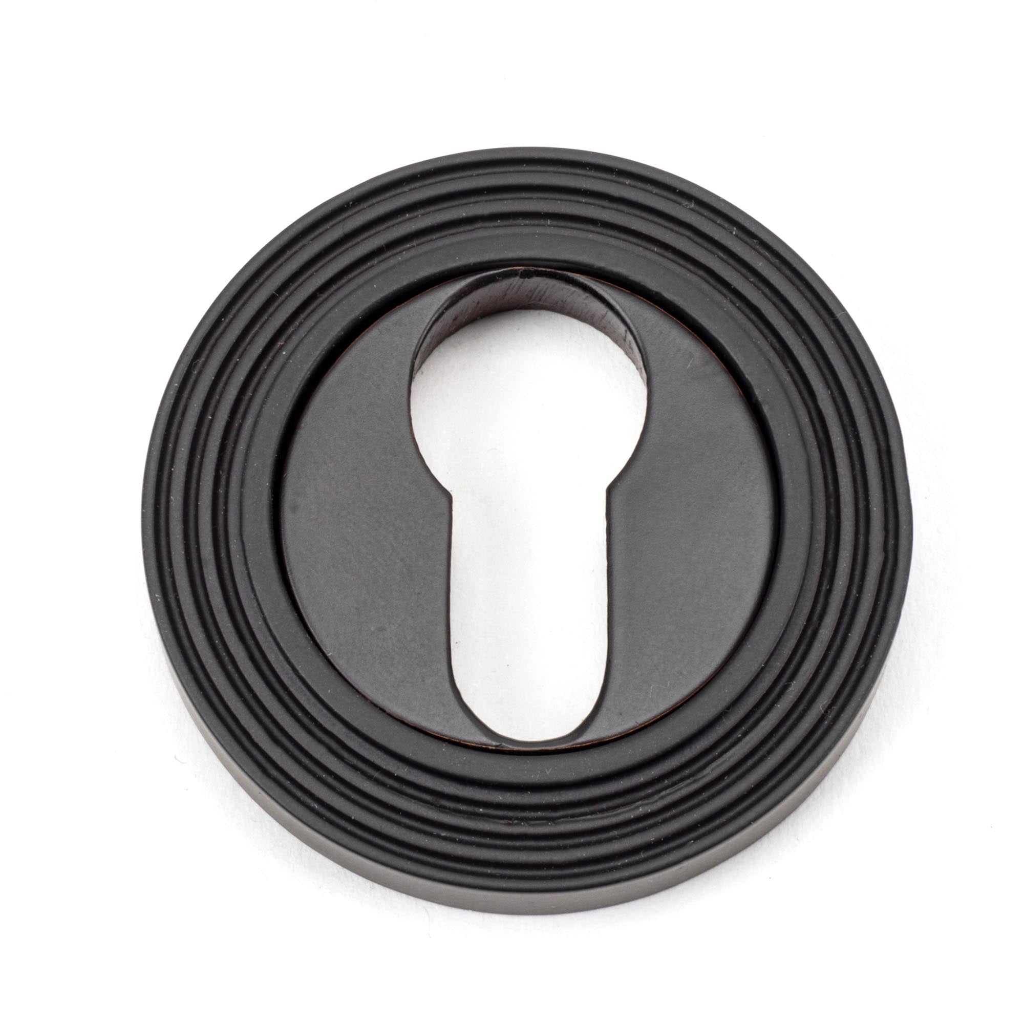 Aged Bronze Round Euro Escutcheon (Beehive) | From The Anvil - Euro Escutcheons - From The Anvil - Yester Home