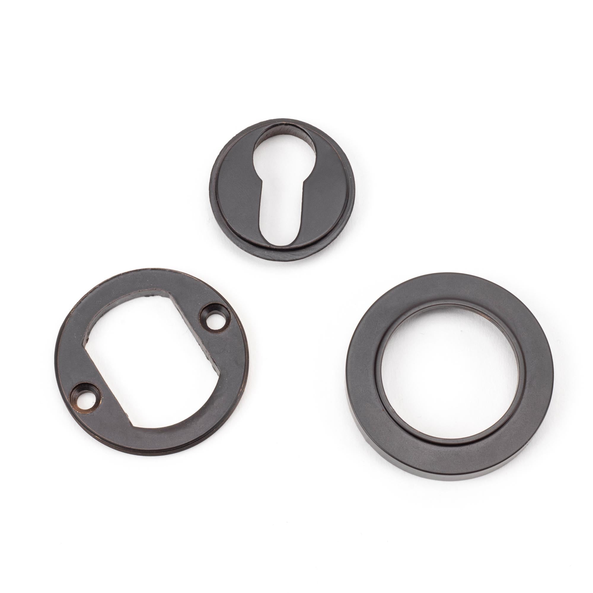 Aged Bronze Round Euro Escutcheon (Plain) | From The Anvil - Euro Escutcheons - From The Anvil - Yester Home