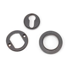 Aged Bronze Round Euro Escutcheon (Plain) | From The Anvil-Euro Escutcheons-Yester Home