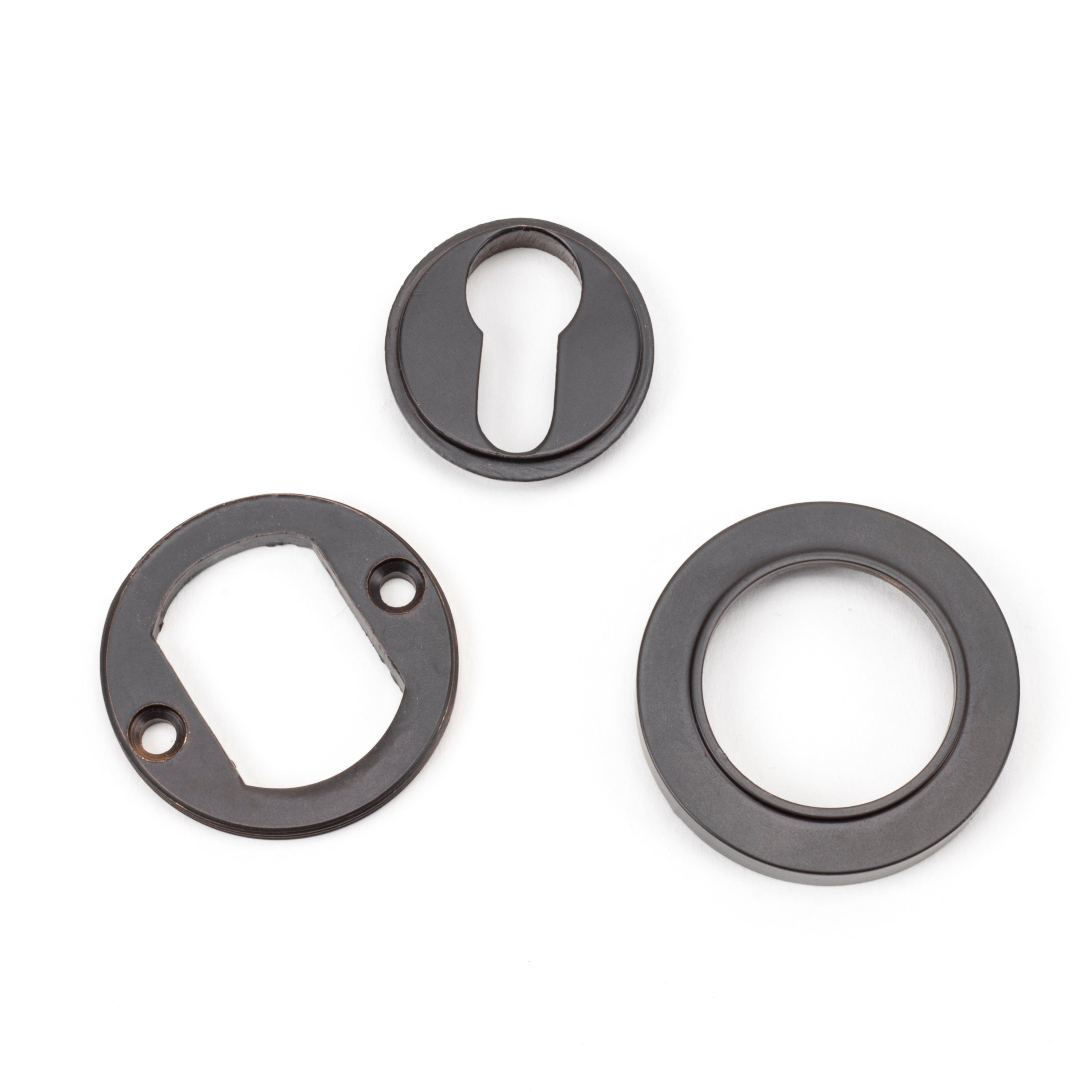 Aged Bronze Round Euro Escutcheon (Plain) | From The Anvil-Euro Escutcheons-Yester Home