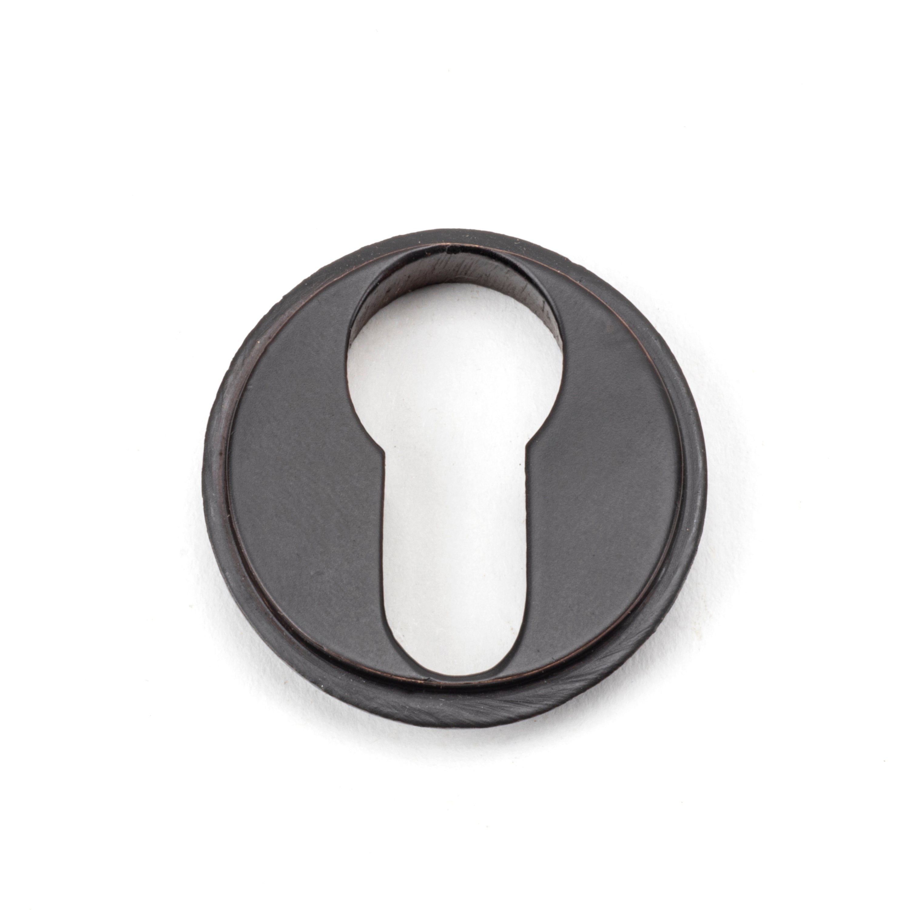Aged Bronze Round Euro Escutcheon (Plain) | From The Anvil-Euro Escutcheons-Yester Home