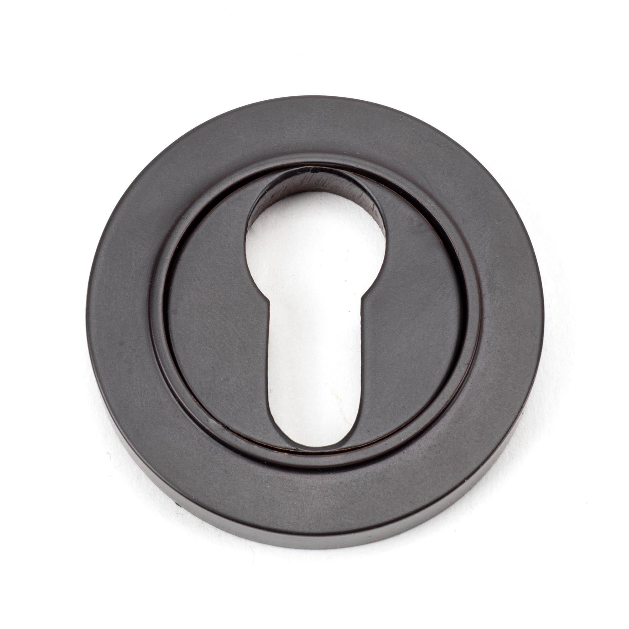 Aged Bronze Round Euro Escutcheon (Plain) | From The Anvil - Euro Escutcheons - From The Anvil - Yester Home