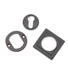 Aged Bronze Round Euro Escutcheon (Square) | From The Anvil-Euro Escutcheons-Yester Home
