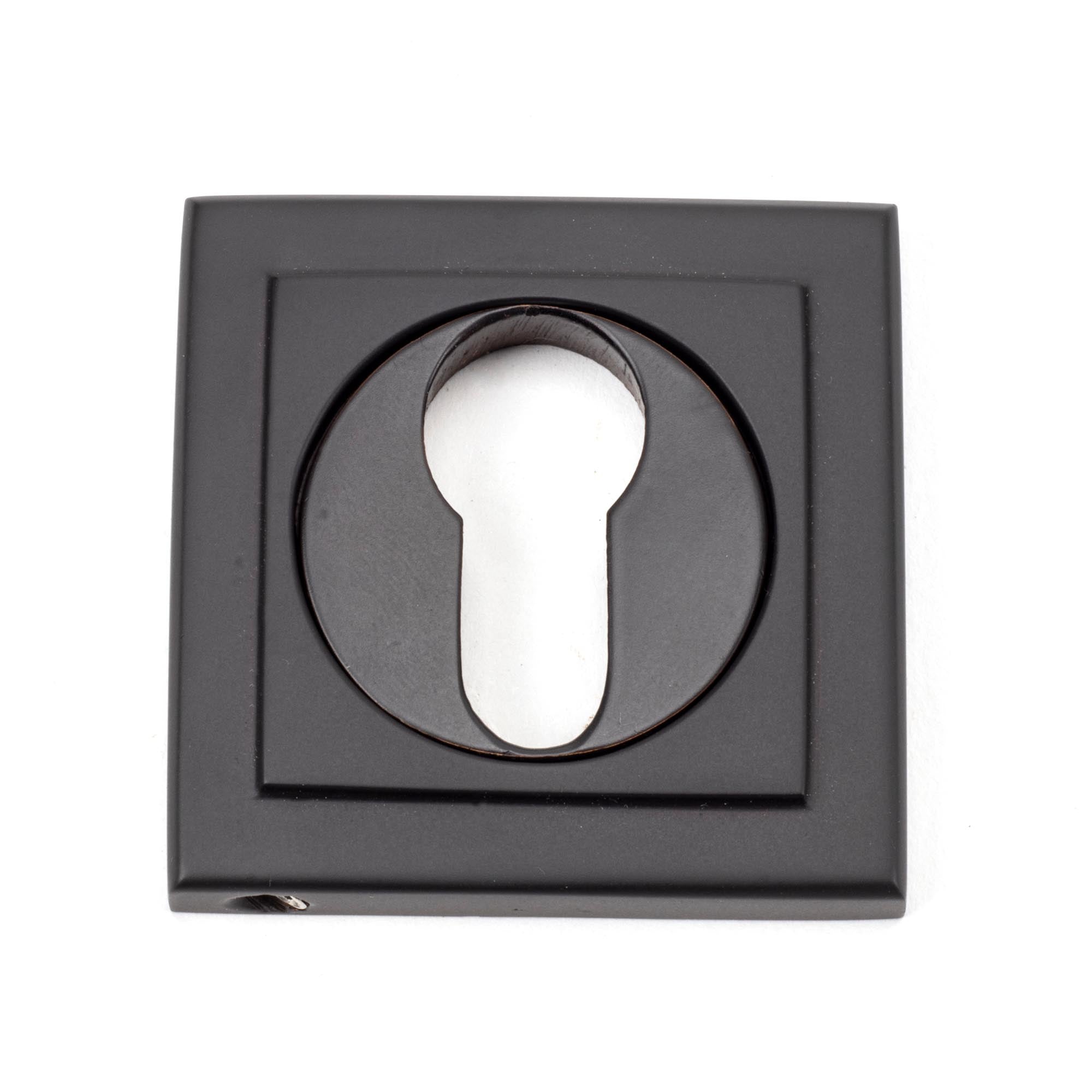 Aged Bronze Round Euro Escutcheon (Square) | From The Anvil - Euro Escutcheons - From The Anvil - Yester Home