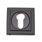 Aged Bronze Round Euro Escutcheon (Square) | From The Anvil-Euro Escutcheons-Yester Home