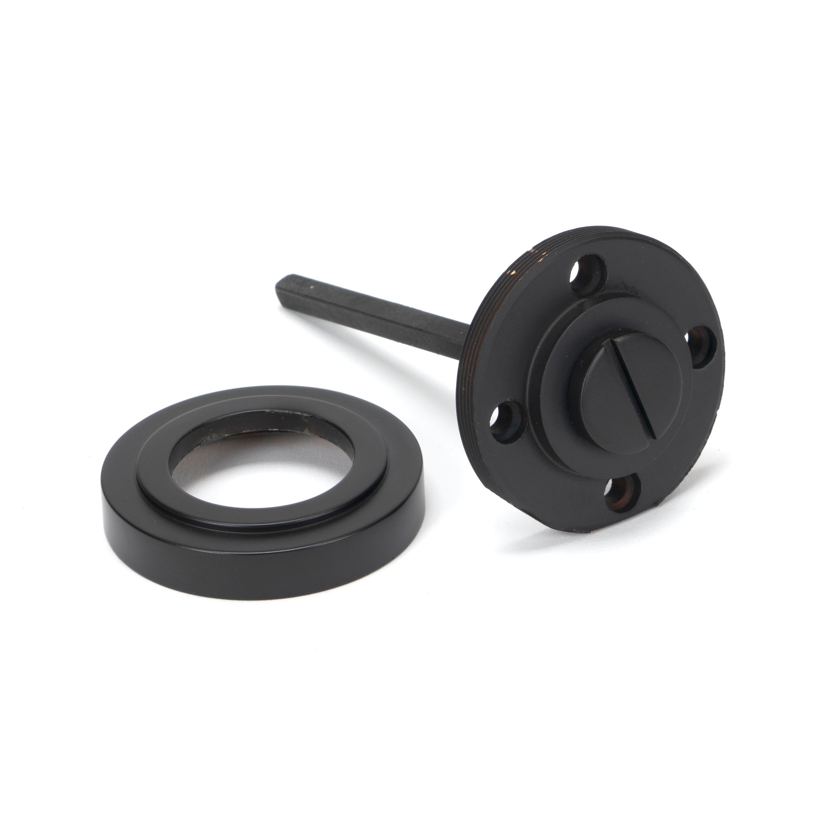 Aged Bronze Round Thumbturn Set (Art Deco) | From The Anvil-Thumbturns-Yester Home