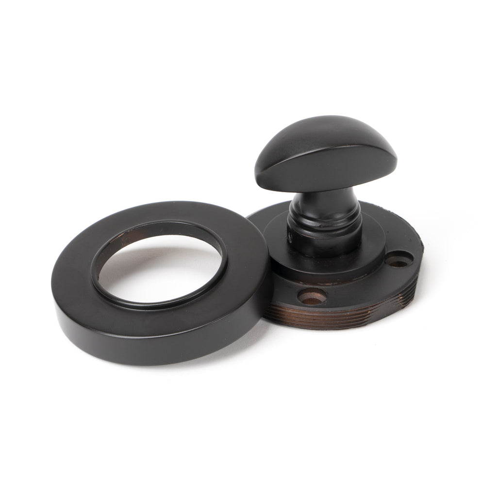 Aged Bronze Round Thumbturn Set (Plain) | From The Anvil-Thumbturns-Yester Home