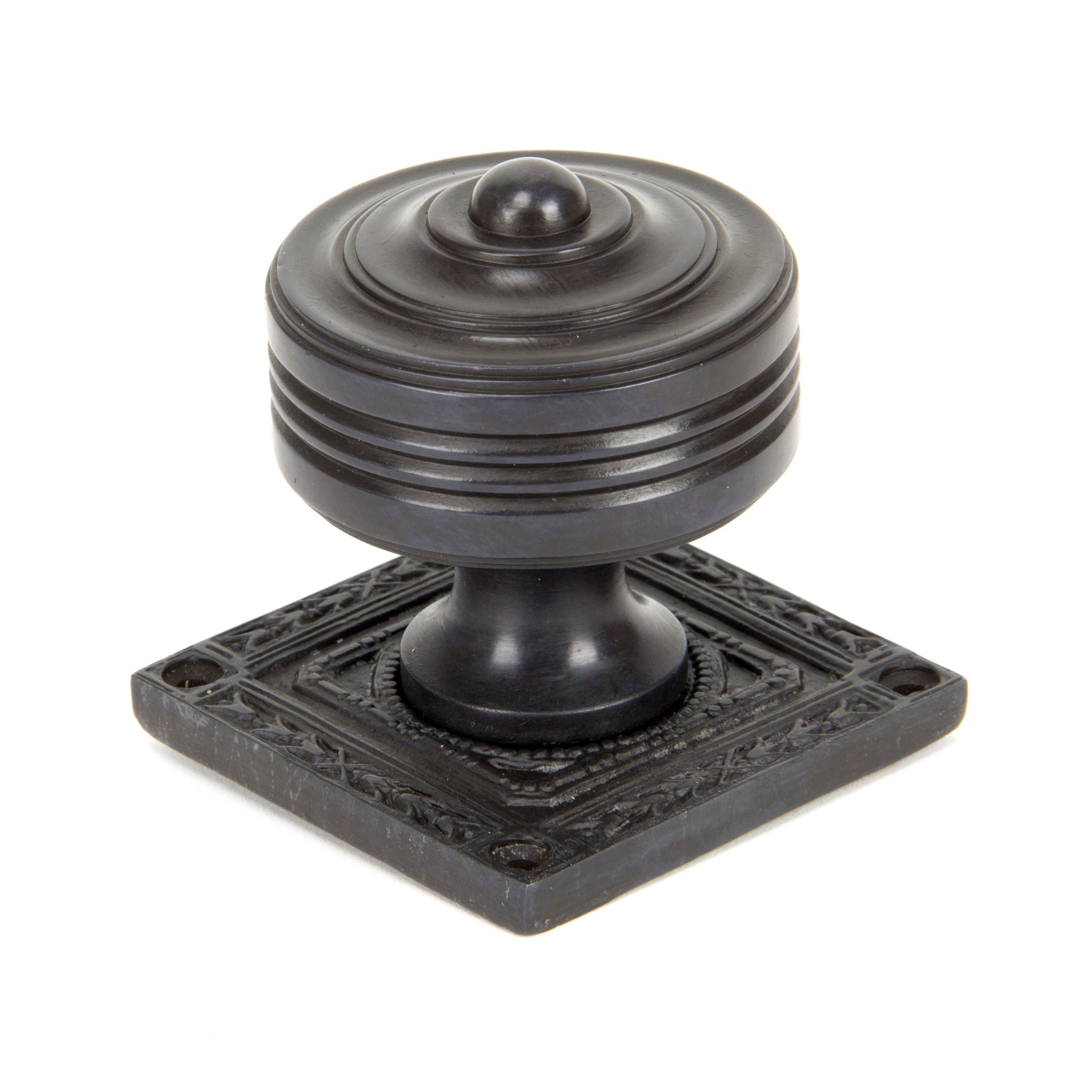 Aged Bronze Tewkesbury Square Mortice Knob Set | From The Anvil-Mortice Knobs-Yester Home