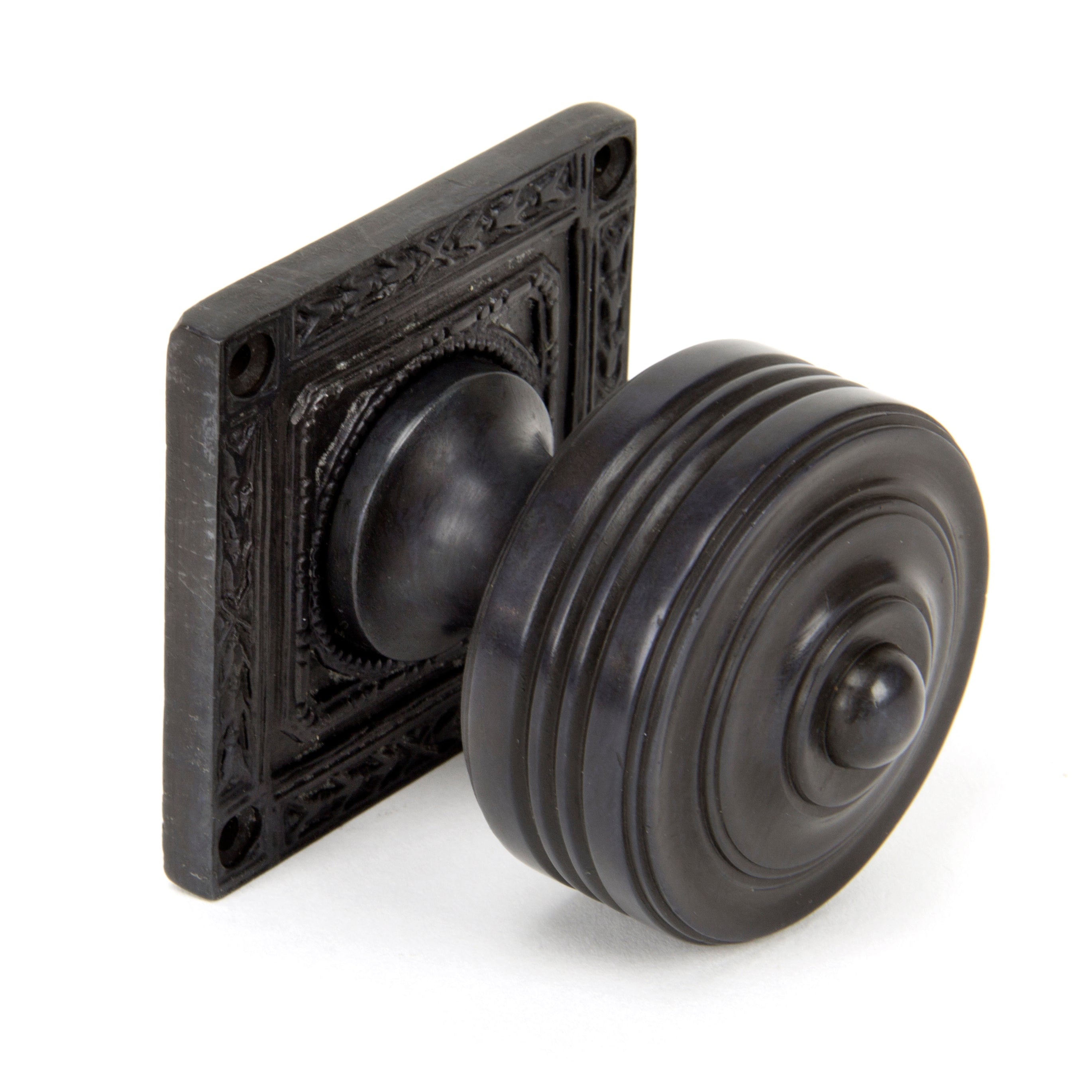 Aged Bronze Tewkesbury Square Mortice Knob Set | From The Anvil-Mortice Knobs-Yester Home