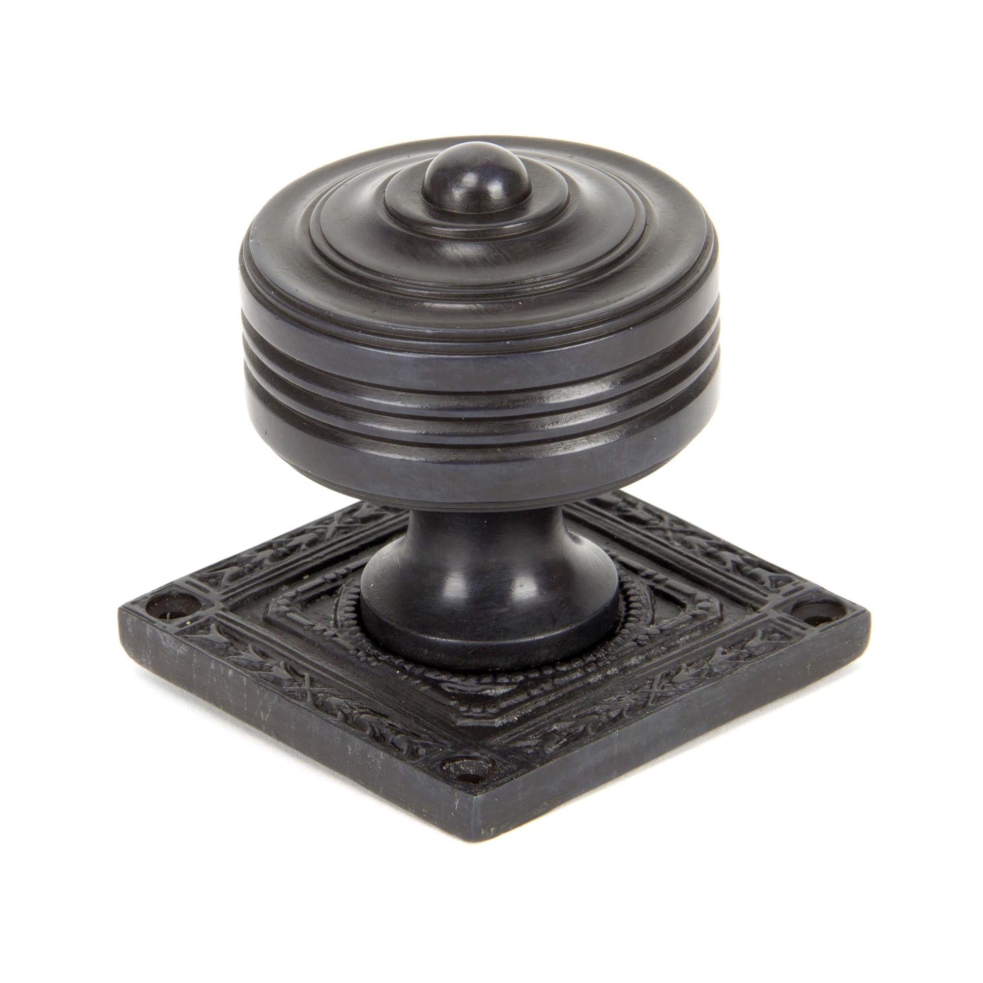 Aged Bronze Tewkesbury Square Mortice Knob Set | From The Anvil - Mortice Knobs - From The Anvil - Yester Home