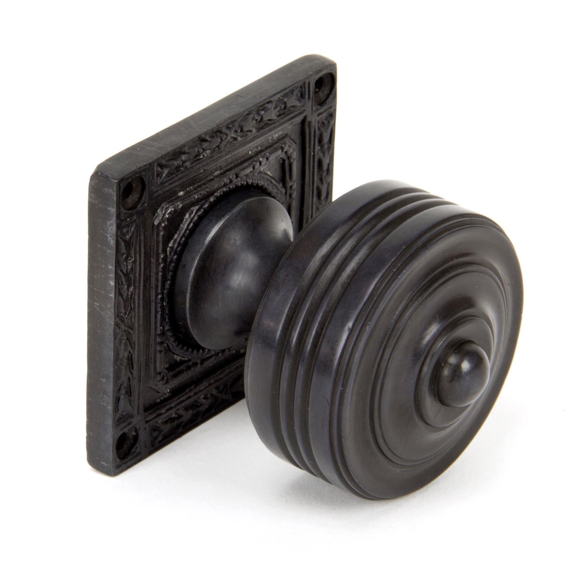 Aged Bronze Tewkesbury Square Mortice Knob Set | From The Anvil - Mortice Knobs - From The Anvil - Yester Home