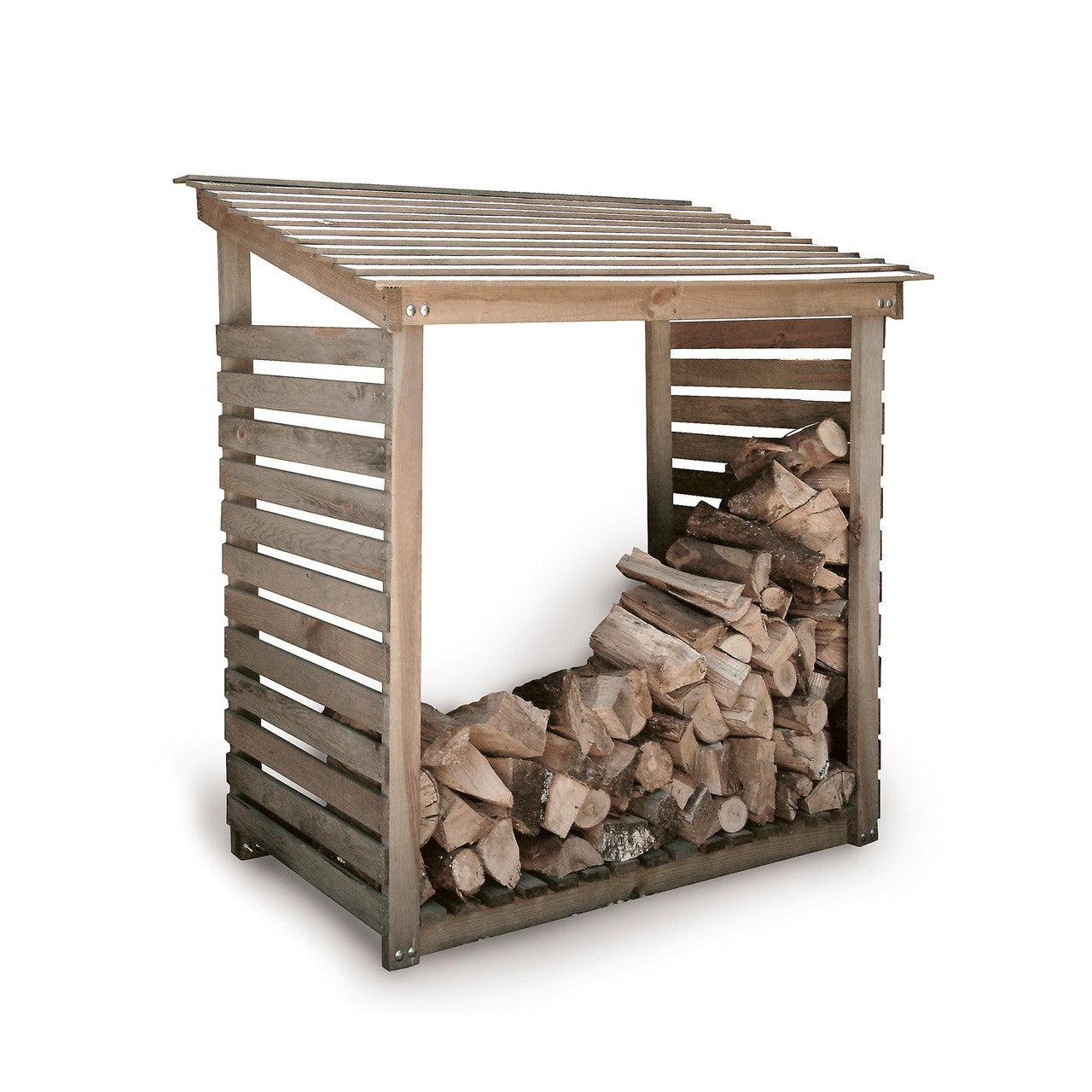 Aldsworth Log Store | Double | Natural-Outdoor Bin & Log Stores-Yester Home