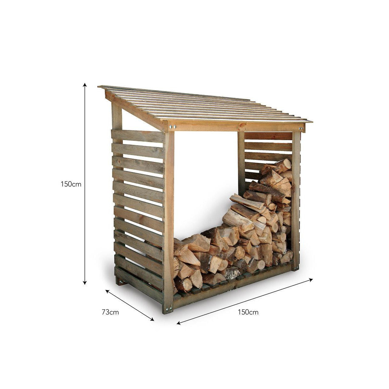 Aldsworth Log Store | Double | Natural-Outdoor Bin & Log Stores-Yester Home