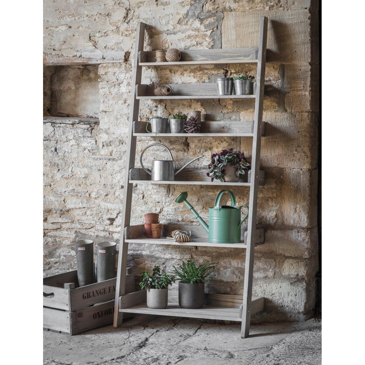 Aldsworth Shelf Ladder | Wide | Natural-Outdoor Storage-Yester Home