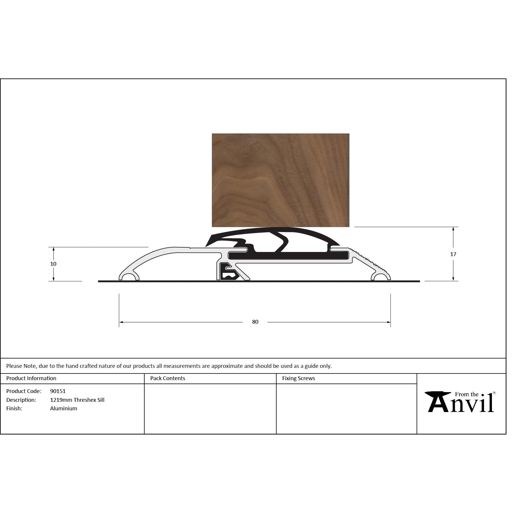 Aluminium 1219mm Threshex Sill | From The Anvil - Sills - From The Anvil - Yester Home