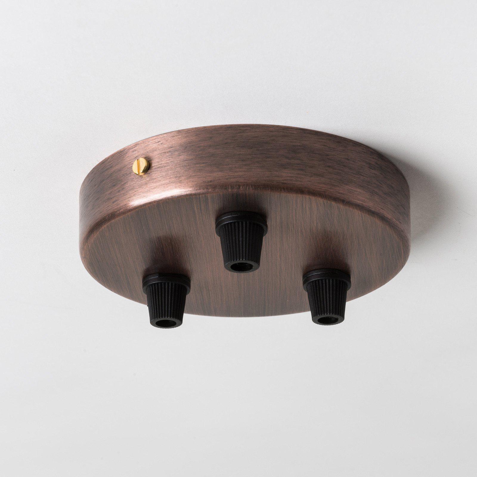 Antique Copper Ceiling Rose Three Outlet-Ceiling Rose-Yester Home