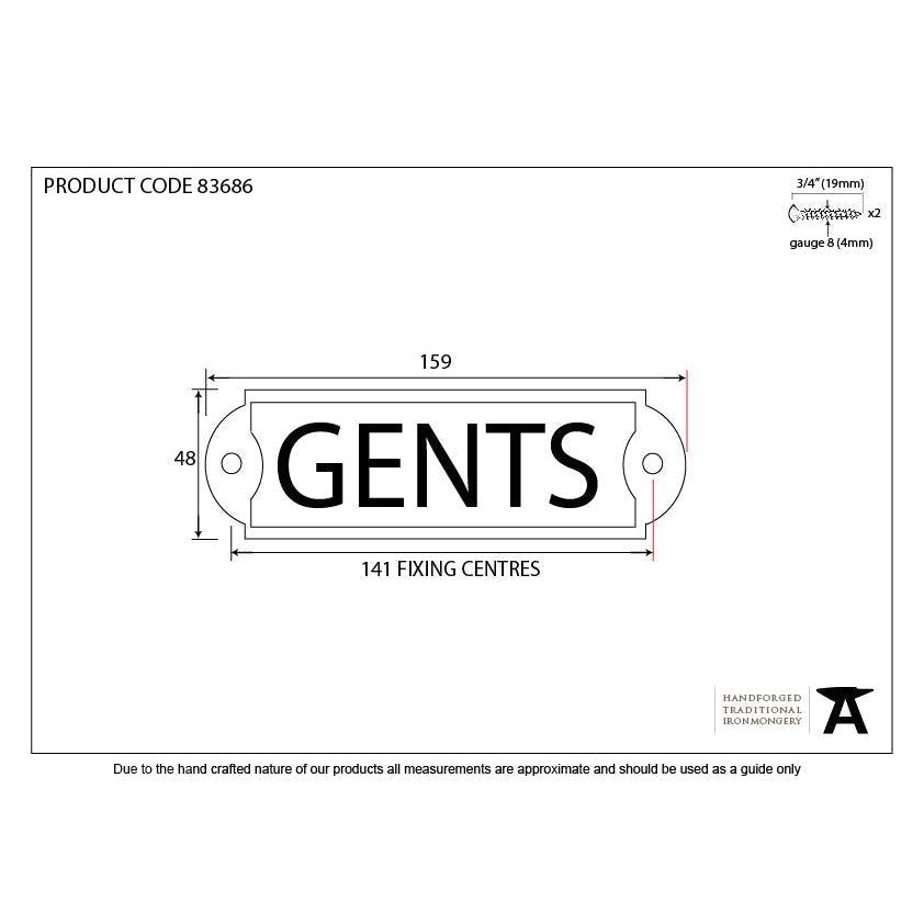 Antique Pewter Gents Sign | From The Anvil-Signs-Yester Home