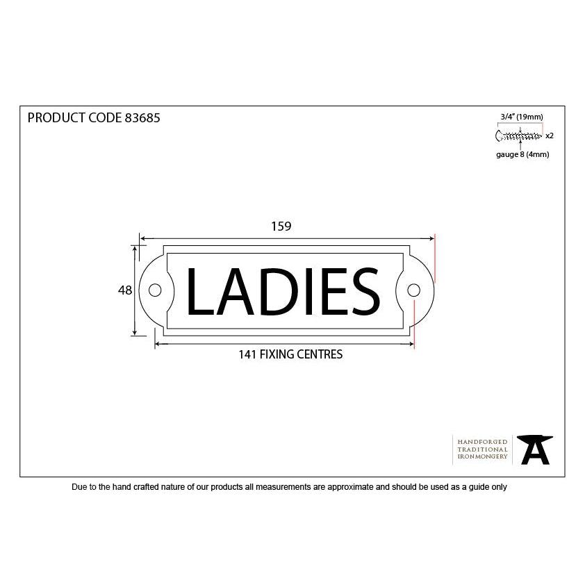 Antique Pewter Ladies Sign | From The Anvil-Signs-Yester Home