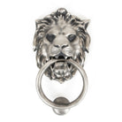 Antique Pewter Lion Head Door Knocker | From The Anvil-Bolt-Through Door Knockers-Yester Home