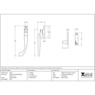 Antique Pewter Night-Vent Locking Peardrop Fastener - LH | From The Anvil - Night-Vent Fasteners - From The Anvil - Yester Home