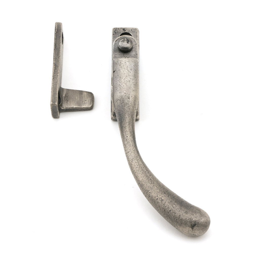 Antique Pewter Night-Vent Locking Peardrop Fastener - RH | From The Anvil-Night-Vent Fasteners-Yester Home