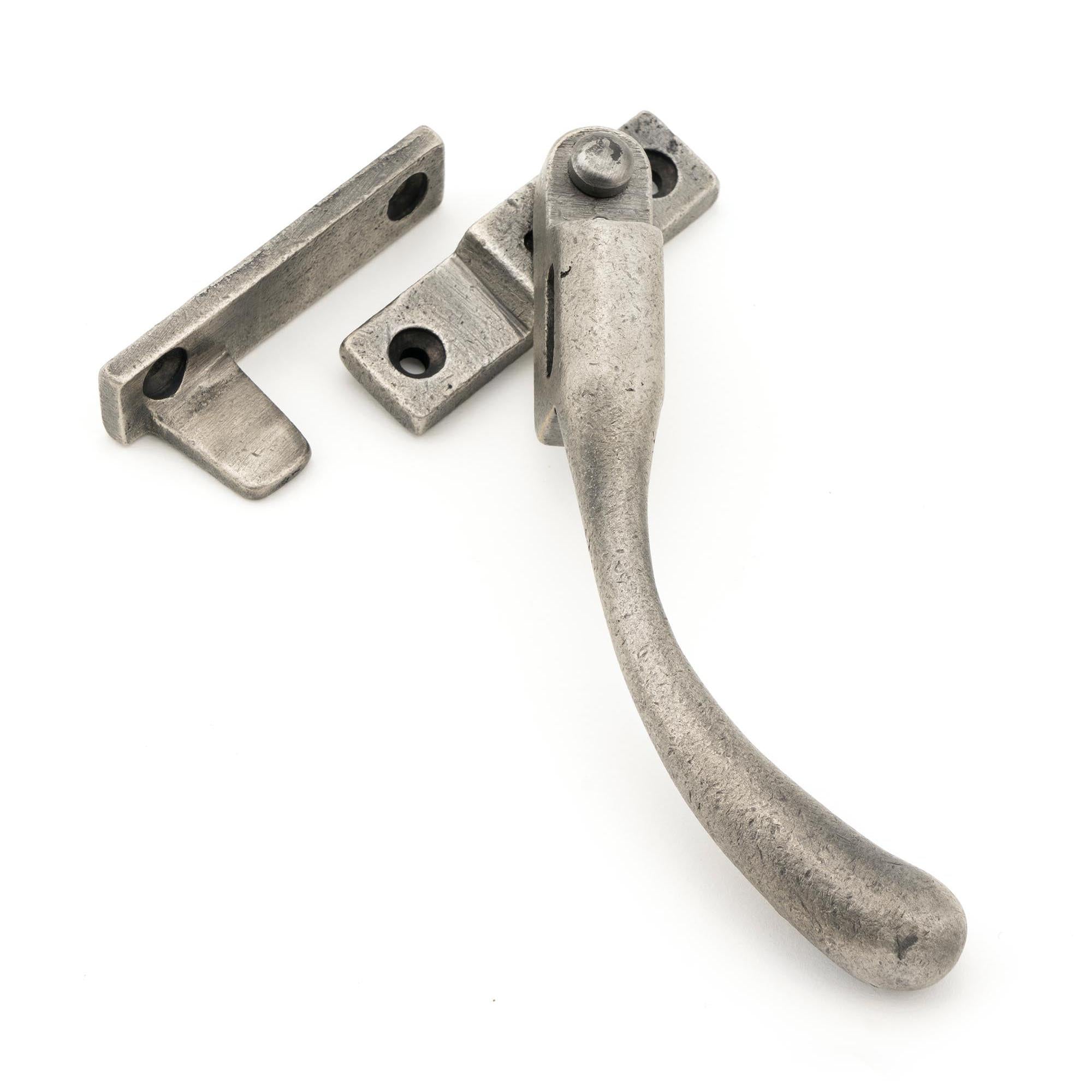 Antique Pewter Night-Vent Locking Peardrop Fastener - RH | From The Anvil - Night-Vent Fasteners - From The Anvil - Yester Home