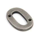 Antique Pewter Numeral 0 | From The Anvil-Numerals-Yester Home