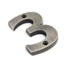 Antique Pewter Numeral 3 | From The Anvil - Numerals - From The Anvil - Yester Home
