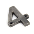 Antique Pewter Numeral 4 | From The Anvil-Numerals-Yester Home