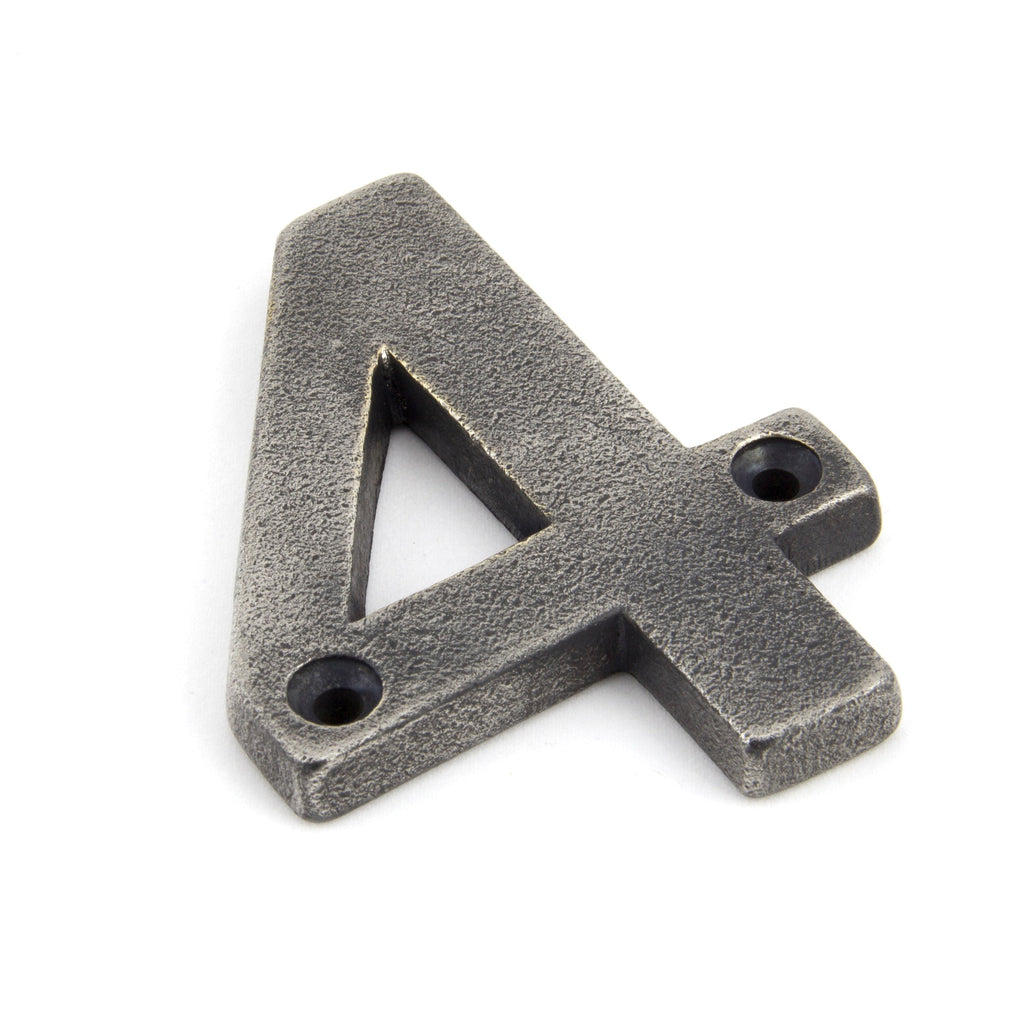 Antique Pewter Numeral 4 | From The Anvil