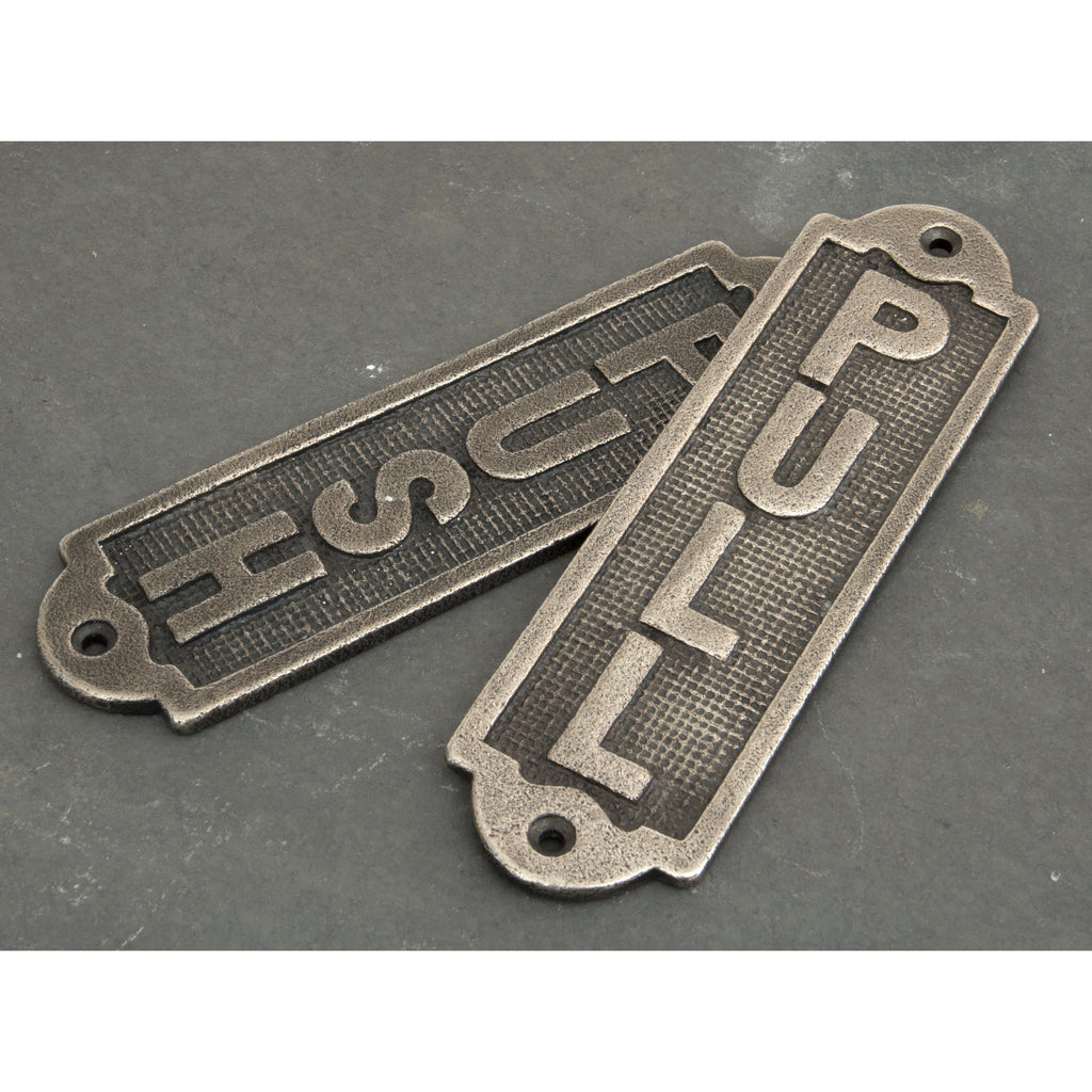 Antique Pewter Pull Sign | From The Anvil-Signs-Yester Home