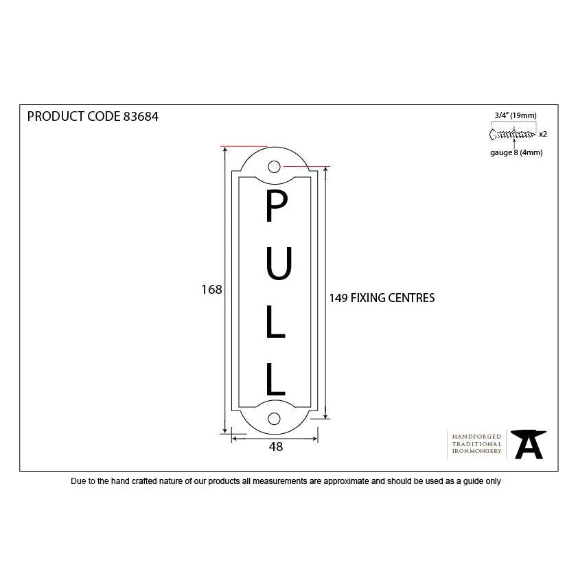 Antique Pewter Pull Sign | From The Anvil-Signs-Yester Home