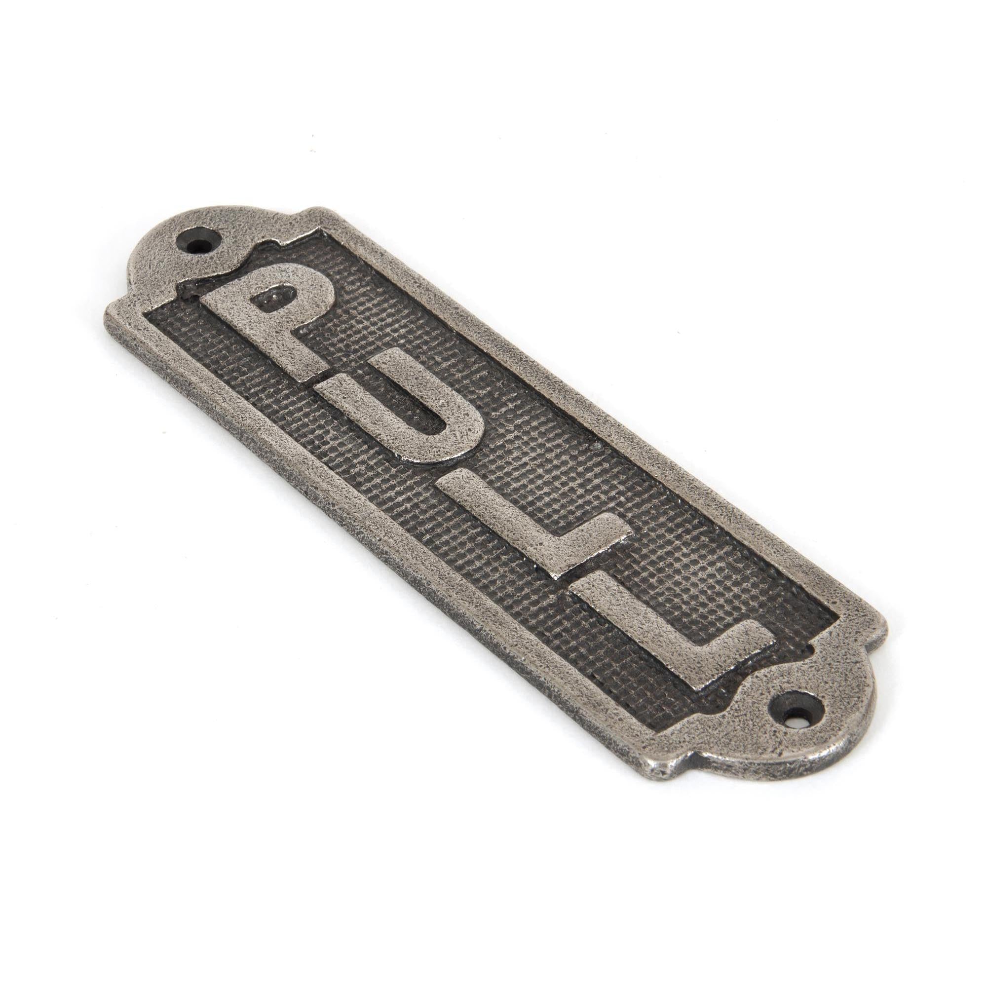 Antique Pewter Pull Sign | From The Anvil - Signs - From The Anvil - Yester Home