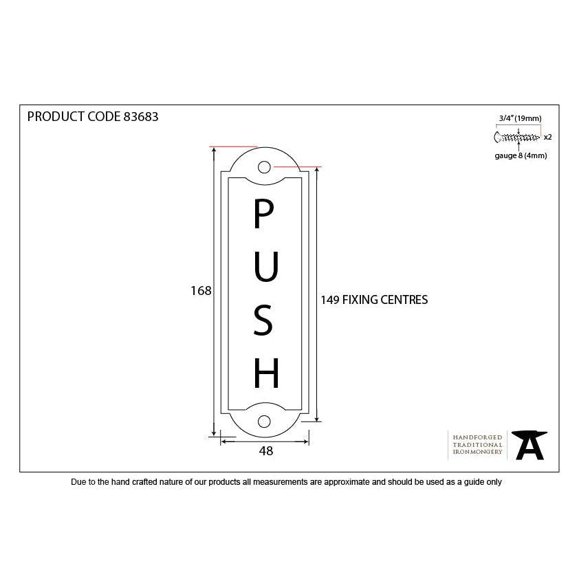 Antique Pewter Push Sign | From The Anvil-Signs-Yester Home