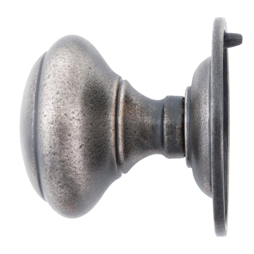 Antique Pewter Round Centre Door Knob | From The Anvil-Centre Door Knobs-Yester Home