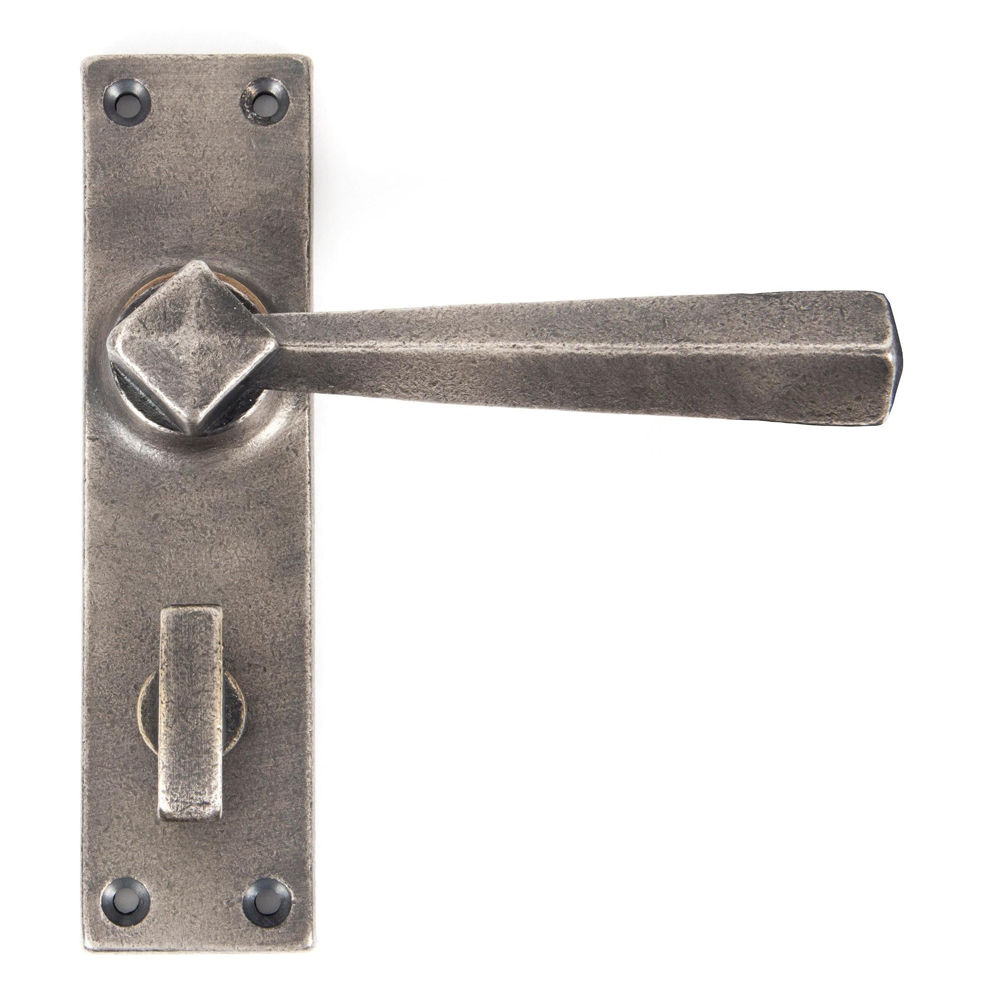 Antique Pewter Straight Lever Bathroom Set | From The Anvil - Lever Bathroom - From The Anvil - Yester Home