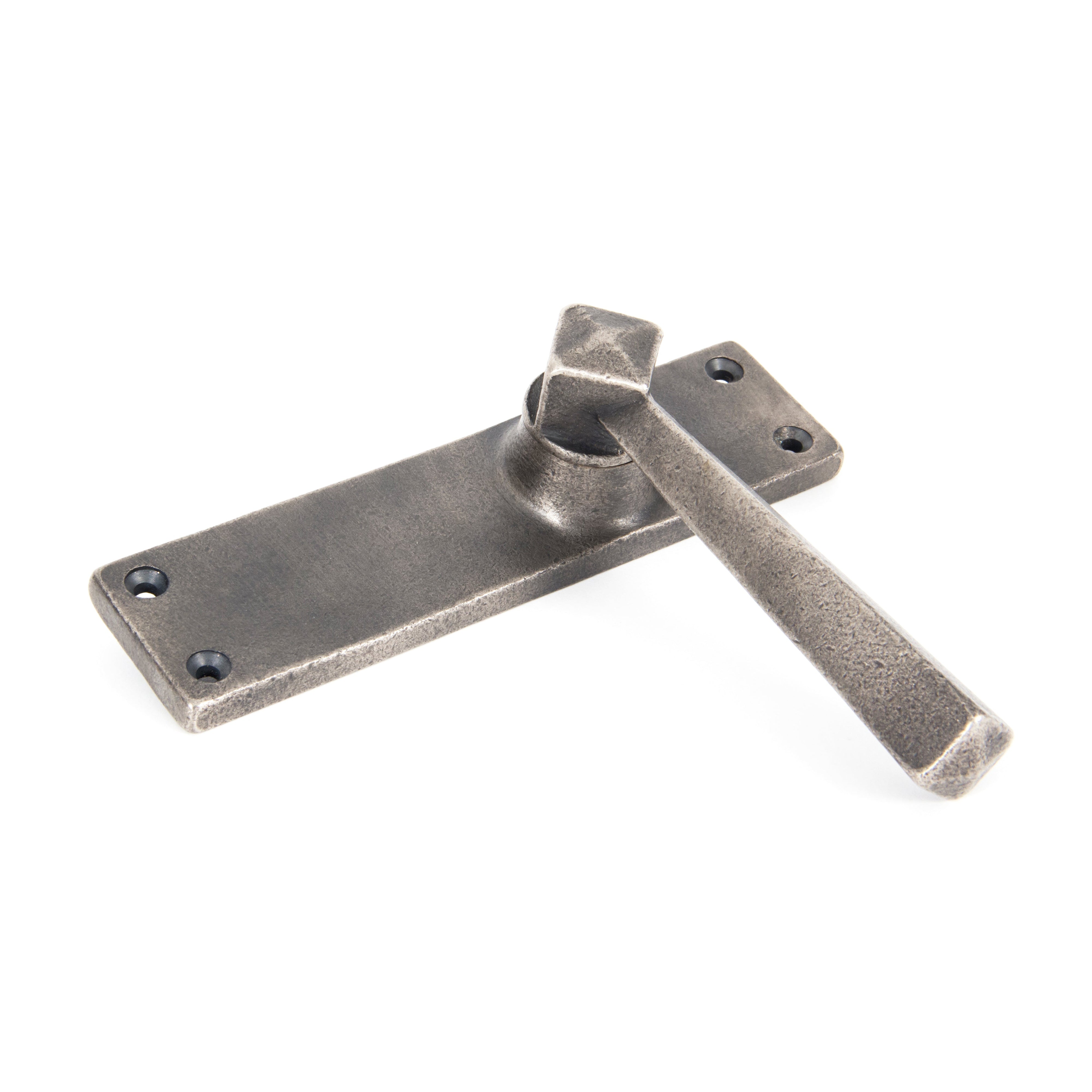 Antique Pewter Straight Lever Latch Set | From The Anvil-Lever Latch-Yester Home