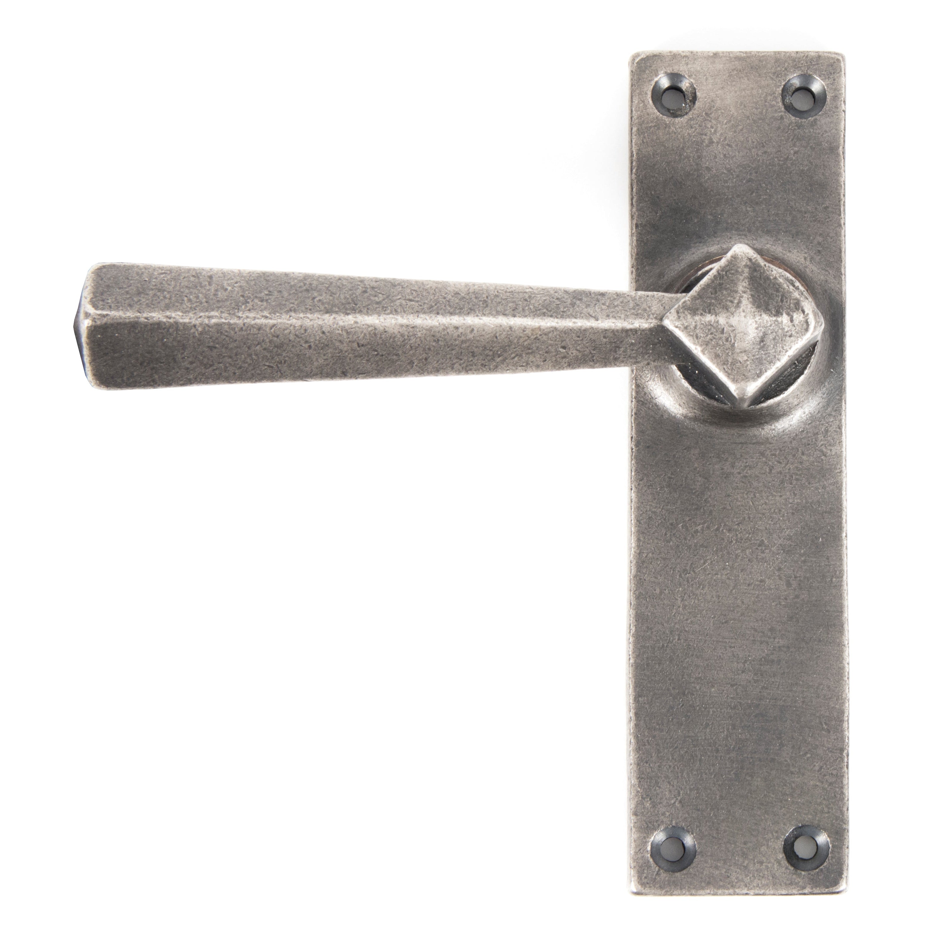 Antique Pewter Straight Lever Latch Set | From The Anvil-Lever Latch-Yester Home