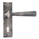 Antique Pewter Straight Lever Lock Set | From The Anvil - Lever Lock - From The Anvil - Yester Home