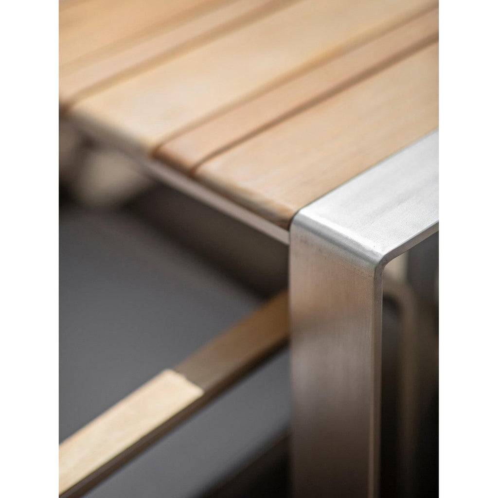 Ashby Table, Large in Silver - Aluminium & Teak