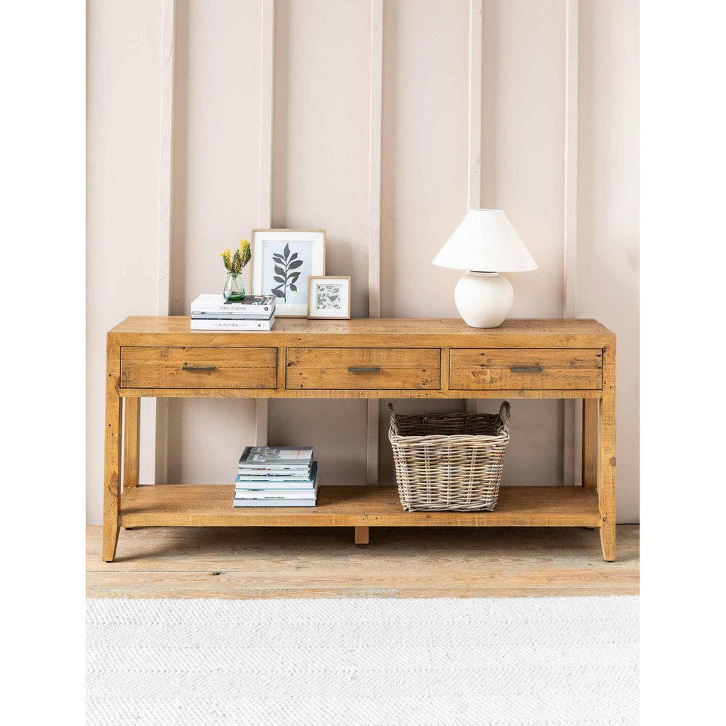 Ashwell Console Table | 3 Drawer | Natural-Consoles & Sideboards-Yester Home