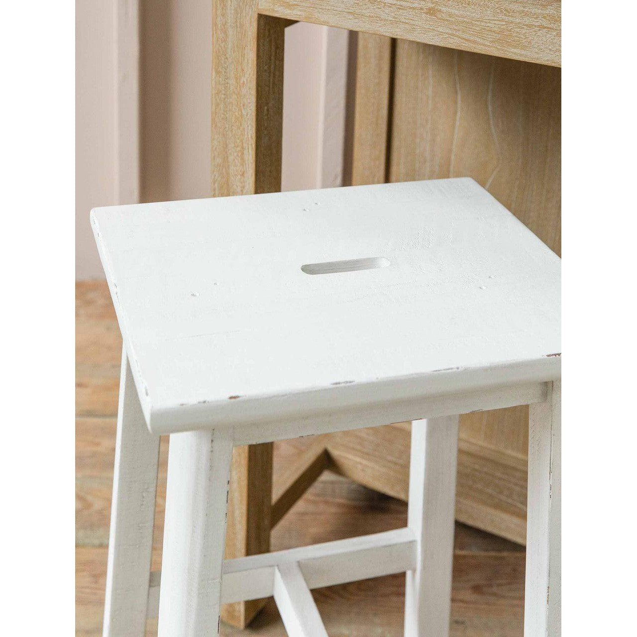 Ashwell Handle Bar Stool | Whitewash-Bar Tables & Stools-Yester Home