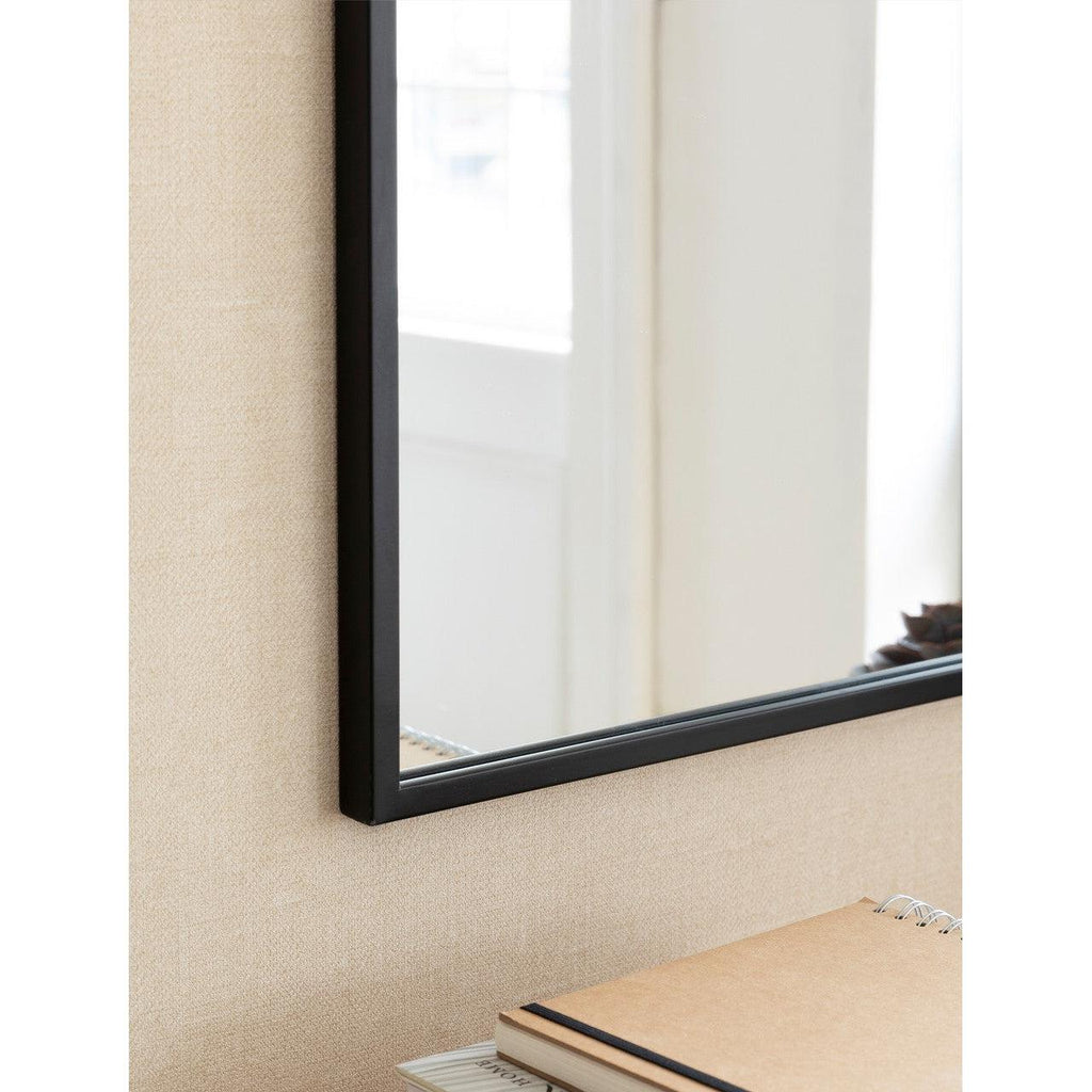 Avening Square Wall Mirror 90x90cm in Black - Iron-Mirrors-Yester Home