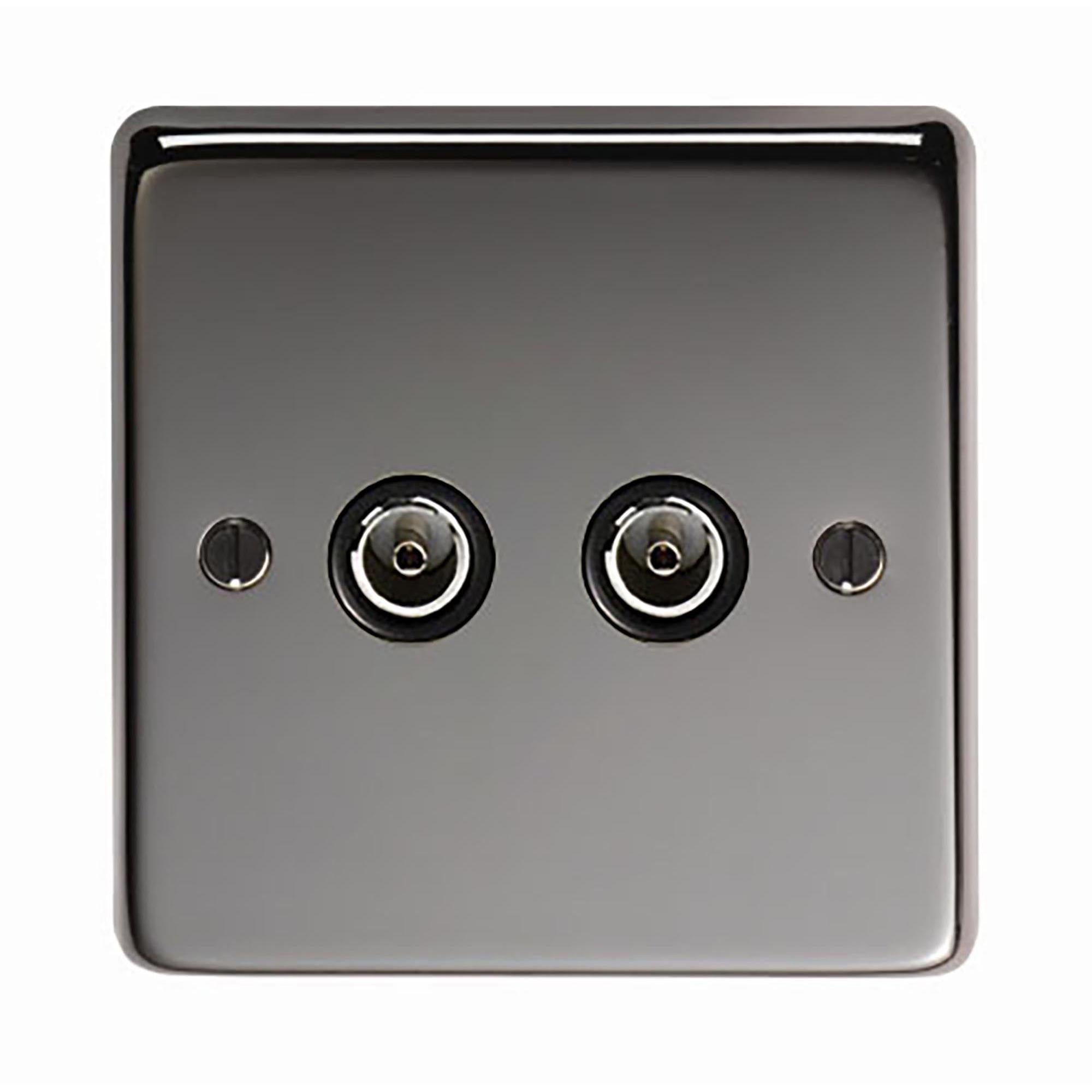 BN Double TV Socket | From The Anvil - Electrical Switches & Sockets - From The Anvil - Yester Home