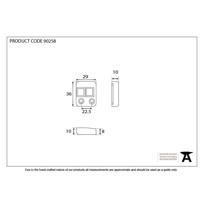 BZP Excal - Raised Shoot Bolt Keep - RH | From The Anvil - Multi-Point Locks - From The Anvil - Yester Home