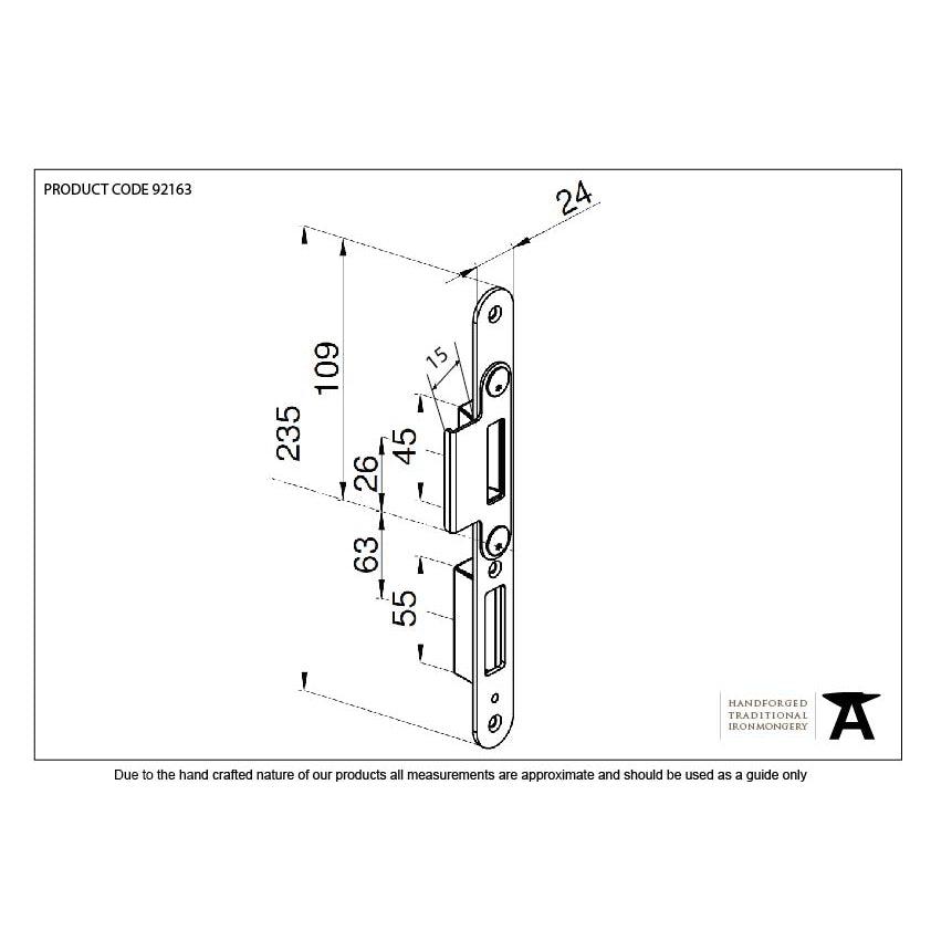 BZP Winkhaus Centre Latch Keep RH 44mm Door | From The Anvil-Multi-Point Locks-Yester Home