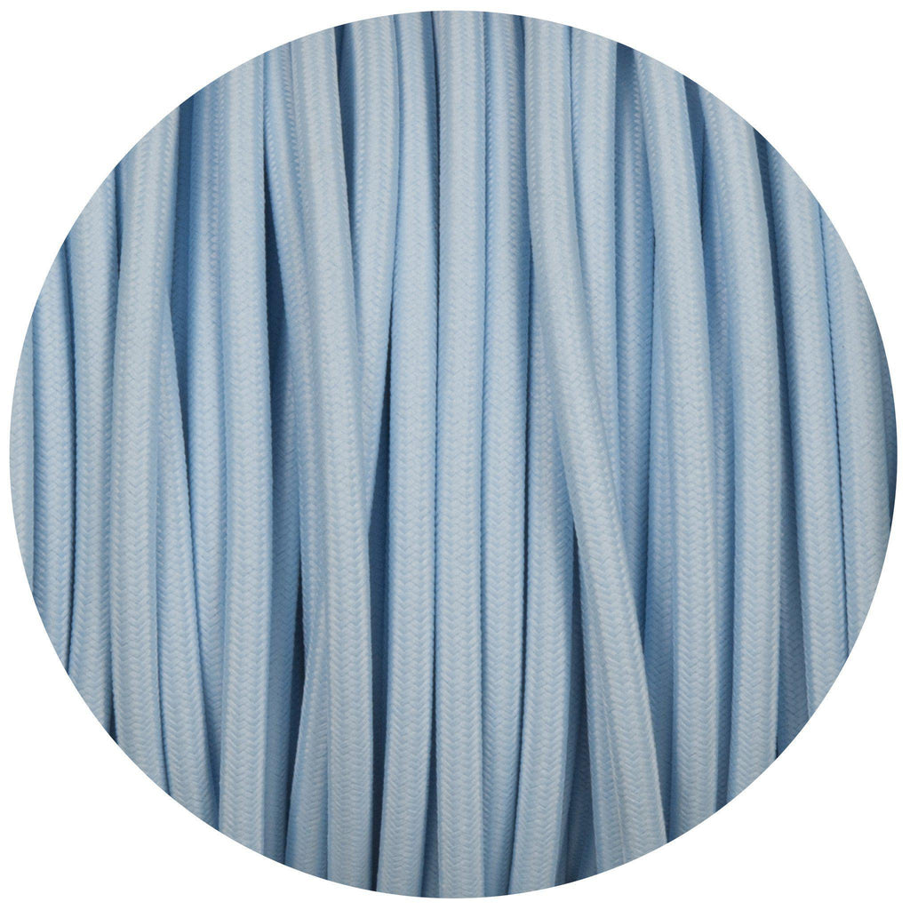 Baby Blue Round Fabric Braided Cable-Fabric Cable-Yester Home