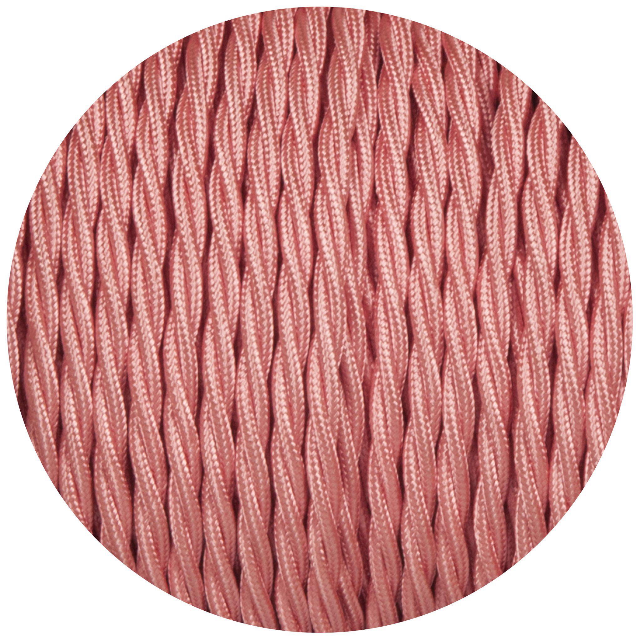 Baby Pink Twisted Fabric Braided Cable-Fabric Cable-Yester Home