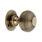 Beehive 50mm Rim/Mortice Door Knob Aged Brass-Rim Door Knobs-Yester Home